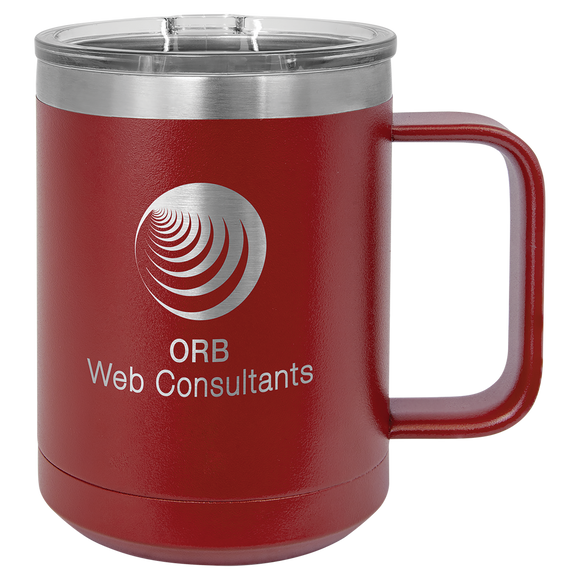 Polar Camel 15 oz. Maroon Vacuum Insulated Mug with Slider Lid