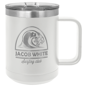 Polar Camel 15 oz. White Vacuum Insulated Mug with Slider Lid