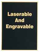 3" x 5" Black/Gold Brass Plated Steel Plaque Plate