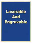 8 1/2" x 11" Blue/Gold Brass Plated Steel Plaque Plate