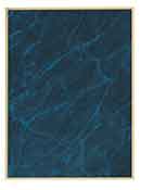 3" x 5" Blue Marble/Gold Brass Plated Steel Plaque Plate