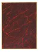 3" x 5" Red Marble/Gold Brass Plated Steel Plaque Plate