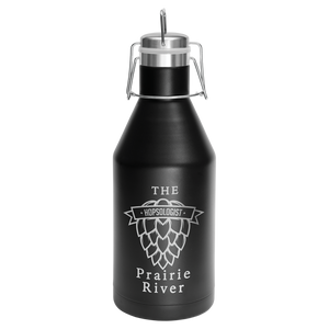 Polar Camel 64 oz. Black Vacuum Insulated Growler with Swing-Top Lid