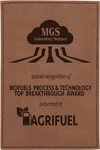 4" x 6" Dark Brown Leatherette Plaque Plate