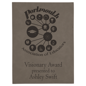 6" x 8" Gray Leatherette Plaque Plate