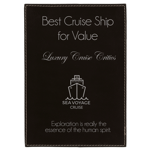 5" x 7" Black/Silver Leatherette Plaque Plate