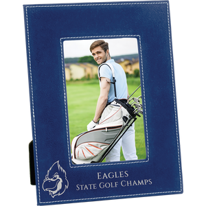 4" x 6" Blue/Silver Laserable Leatherette Photo Frame