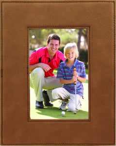 4" x 6" Dark Brown Laserable Leatherette Photo Frame