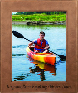 8" x 10" Dark Brown Laserable Leatherette Photo Frame