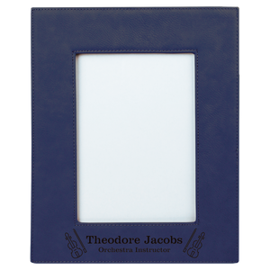 5" x 7" Blue Laserable Leatherette Photo Frame