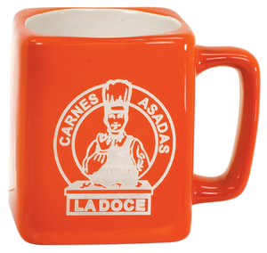 8 oz. Orange Ceramic Square LazerMug