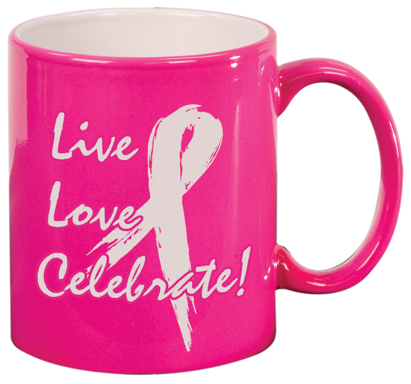 11 oz. Pink Ceramic Round LazerMug