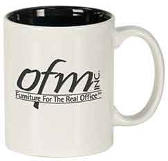 11 oz. White/Black Ceramic Round LazerMug