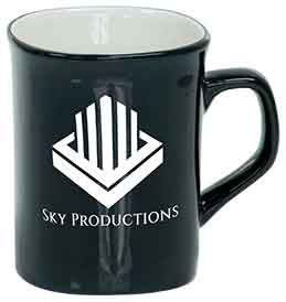 10 oz. Black Ceramic Rounded Corner LazerMug