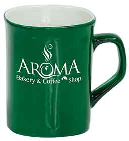 10 oz. Green Ceramic Rounded Corner LazerMug