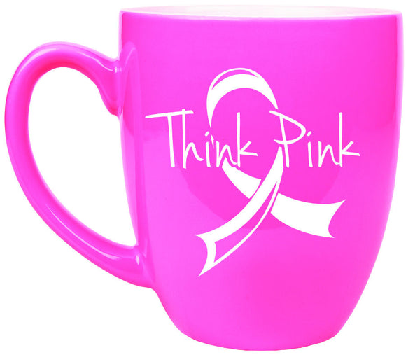 16 oz. Pink Ceramic Bistro LazerMug