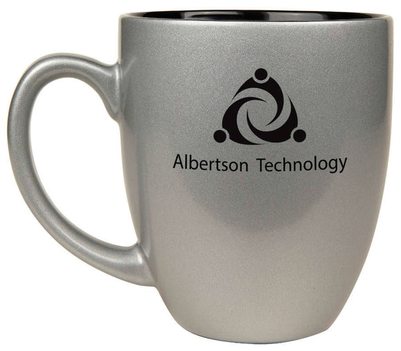 16 oz. Silver Ceramic Bistro LazerMug