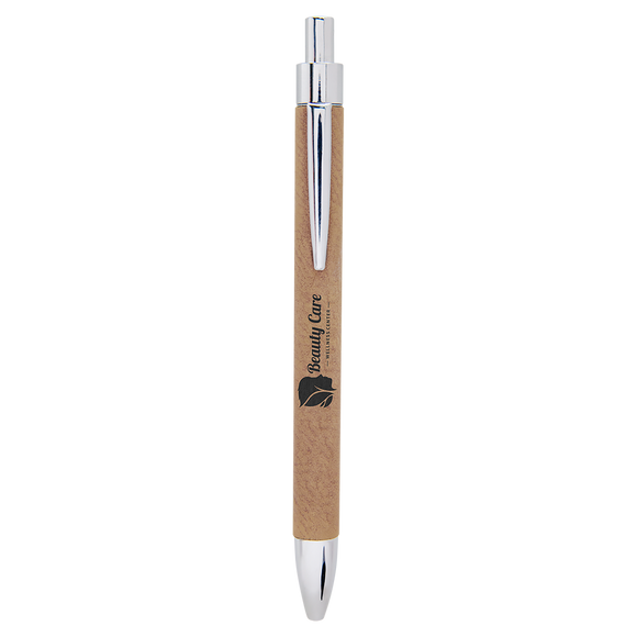 Light Brown Laserable Leatherette Pen