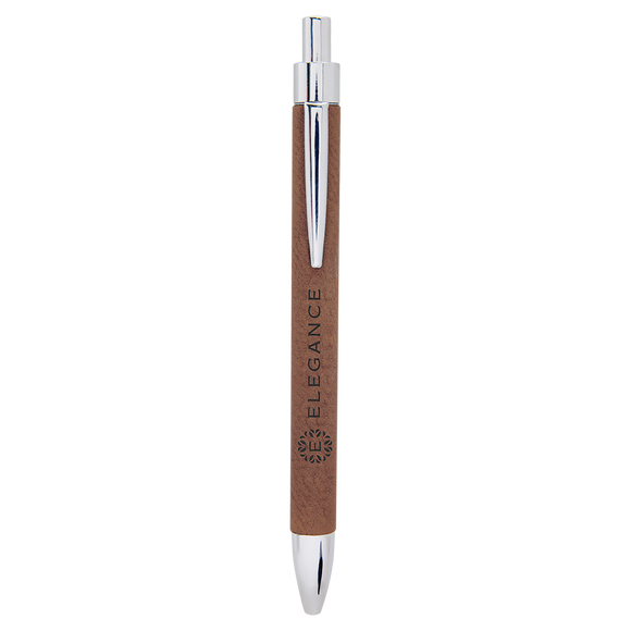 Dark Brown Laserable Leatherette Pen