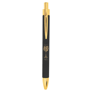 Black/Gold Laserable Leatherette Pen
