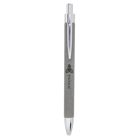 Gray Laserable Leatherette Pen