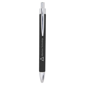 Black/Silver Laserable Leatherette Pen