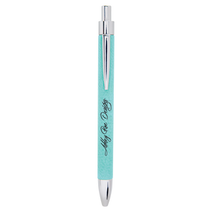 Teal Laserable Leatherette Pen
