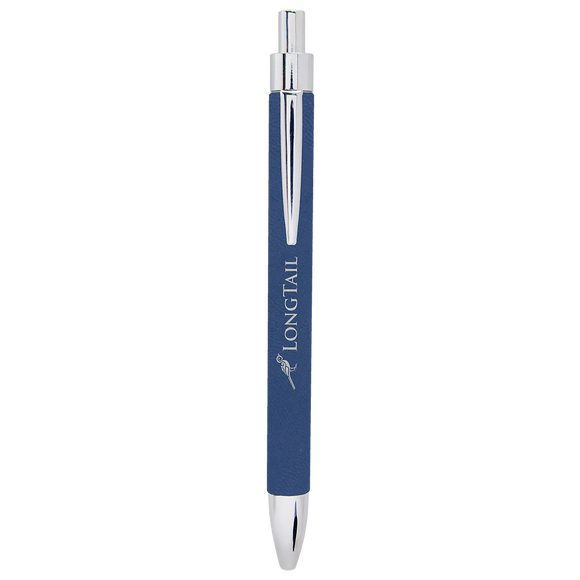 Blue/Silver Laserable Leatherette Pen
