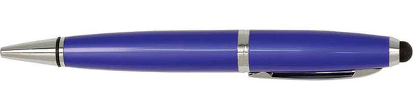 Blue with Silver Trim Laserable Pen with Stylus