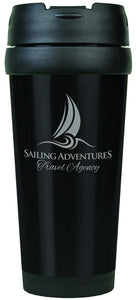 16 oz. Black Laserable Stainless Steel Travel Mug without Handle