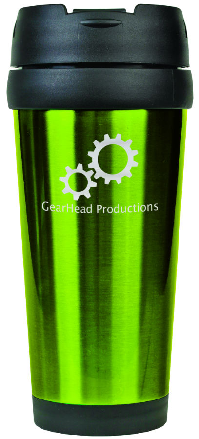 16 oz. Green Laserable Stainless Steel Travel Mug without Handle