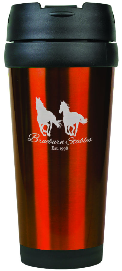 16 oz. Orange Laserable Stainless Steel Travel Mug without Handle