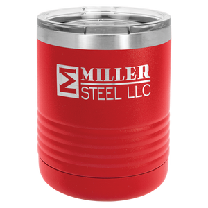 Polar Camel Ringneck 10 oz. Red Vacuum Insulated Tumbler with Clear Lid