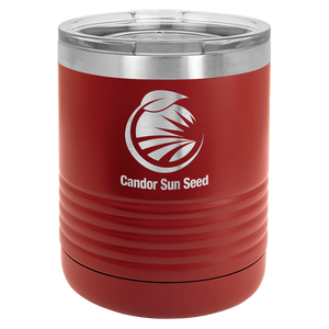 Polar Camel Ringneck 10 oz. Maroon Vacuum Insulated Tumbler with Clear Lid