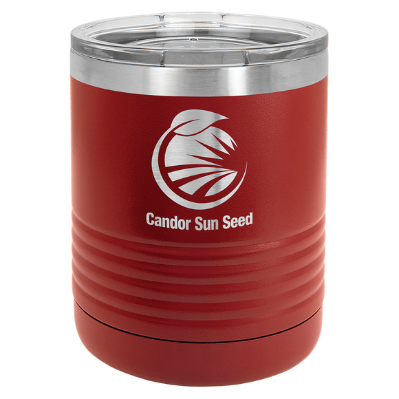 Polar Camel Ringneck 10 oz. Maroon Vacuum Insulated Tumbler with Clear Lid