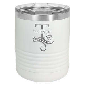 Polar Camel Ringneck 10 oz. White Vacuum Insulated Tumbler with Clear Lid