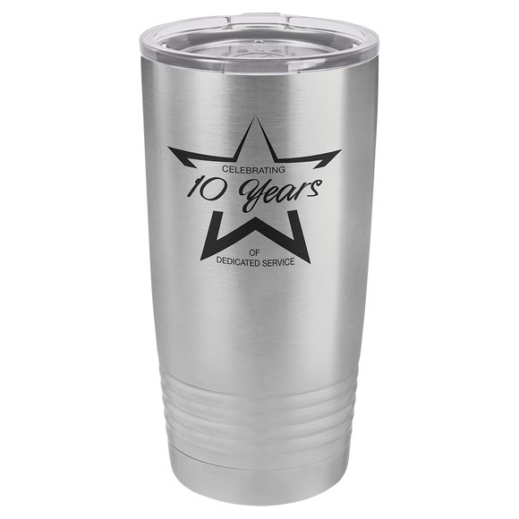 Polar Camel 20 oz. Stainless Steel Ringneck Vacuum Insulated Tumbler w/Clear Lid