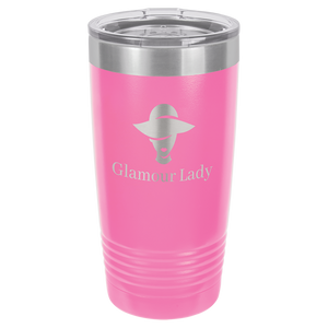 Polar Camel 20 oz. Pink Ringneck Vacuum Insulated Tumbler w/Clear Lid