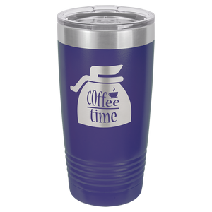 Polar Camel 20 oz. Purple Ringneck Vacuum Insulated Tumbler w/Clear Lid