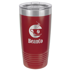 Polar Camel 20 oz. Maroon Ringneck Vacuum Insulated Tumbler w/Clear Lid