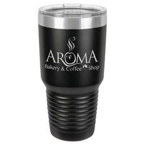 Polar Camel 30 oz. Black Ringneck Vacuum Insulated Tumbler w/Lid & Silver Ring