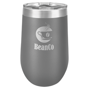 Polar Camel 16 oz. Dark Gray Vacuum Insulated Stemless Tumbler w/Lid