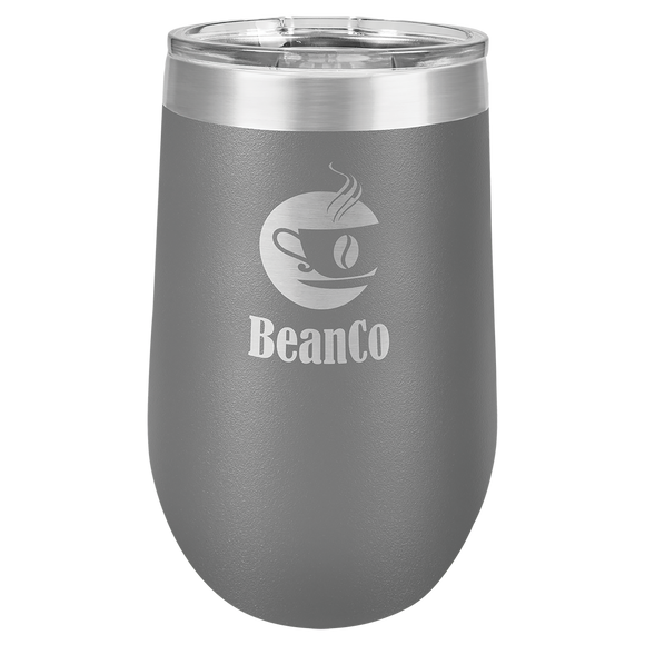 Polar Camel 16 oz. Dark Gray Vacuum Insulated Stemless Tumbler w/Lid
