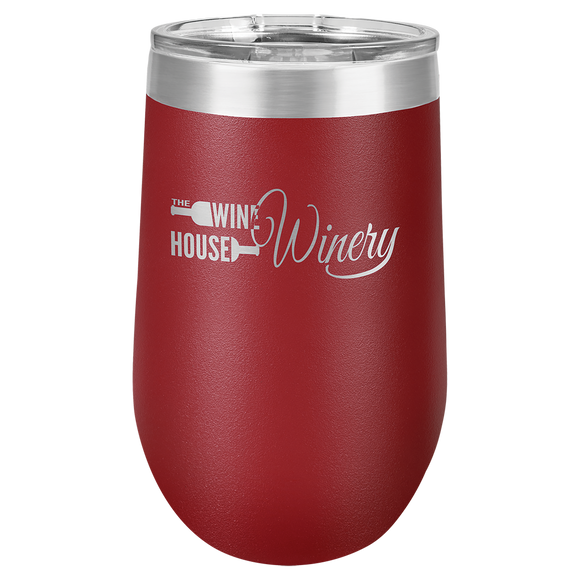 Polar Camel 16 oz. Maroon Vacuum Insulated Stemless Tumbler w/Lid