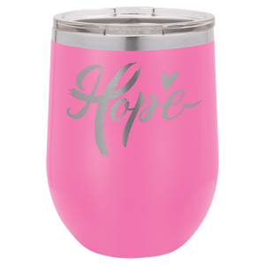 Polar Camel 12 oz. Matte Pink Vacuum Insulated Stemless Wine Tumbler w/lid