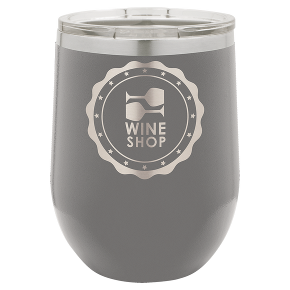 Polar Camel 12 oz. Matte Dark Gray Vacuum Insulated Stemless Wine Tumbler w/Lid