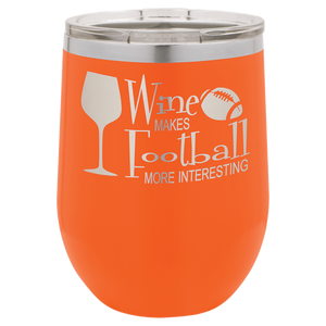 Polar Camel 12 oz. Matte Orange Vacuum Insulated Stemless Wine Tumbler w/Lid