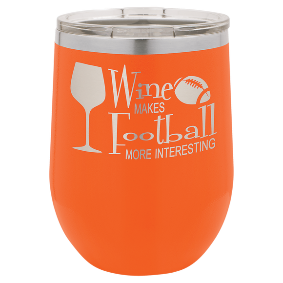 Polar Camel 12 oz. Matte Orange Vacuum Insulated Stemless Wine Tumbler w/Lid