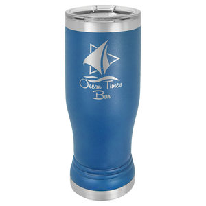 Royal Blue 14 oz. Polar Camel Pilsner w/Clear Lid
