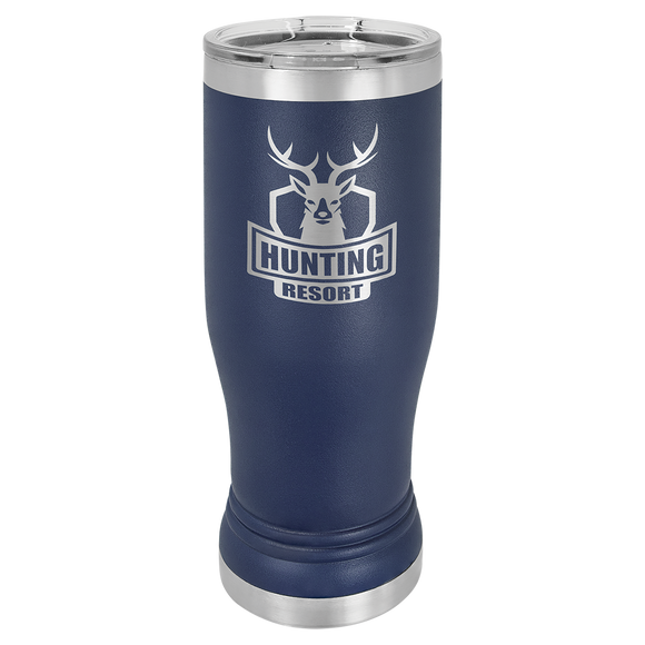 Navy Blue 14 oz. Polar Camel Pilsner w/Clear Lid